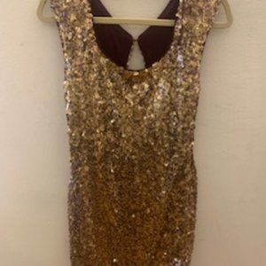Cache - Gold Sequin / Purple Mini Dress